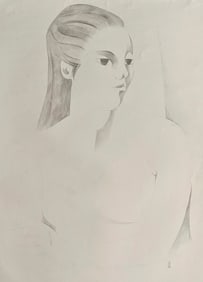 Female Portrait - A. Ragone, Graphite Drawing