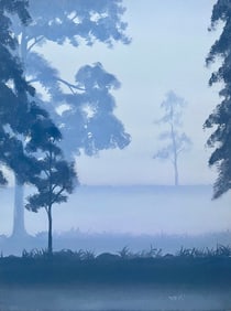 Blue Trees - T. MacKenzie Hotchkiss, Watercolor