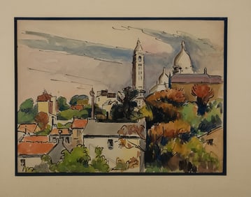 Vue de Montmartre - Ludovic-Rodo Pissarro, Watercolor & Ink