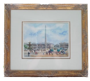 Paris la Place de la Concorde - Anne de Vernac, Pastel