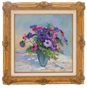 Les Anemones de Caen - Puybareau, Oil on Canvas