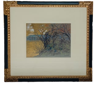 Riverbank - George Manzana Pissarro, Mixed Media