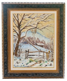 Paysage D'Hiver en Normandie - Paul-Emile Pissarro, Oil on Canvas