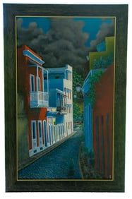 Lot 49: Street Scene – Signed “Soni” – Oil on Canvas – Circa Late 20th Century