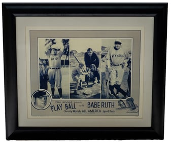 Babe Ruth - Play Ball, Vintage Reproduction Photograph - Hall of Fame Certified