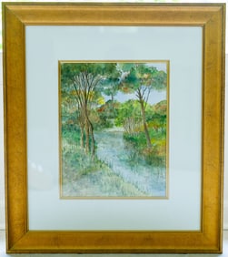 Landscape with Trees - Mc Boisson, Watercolor on Paper