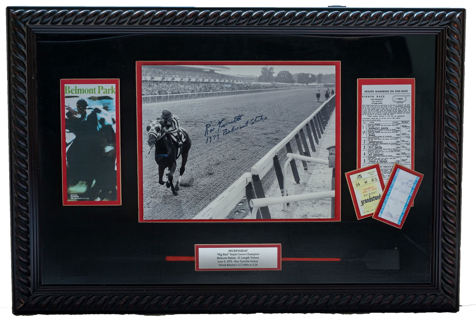 Secretariat - Belmont Stakes 1973, Signed Photograph Display (1 of 4)