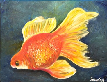 Goldfish Grace  - Yulias, Oil on Canvas