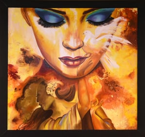 Golden Dreams - Lily, Acrylic on Canvas