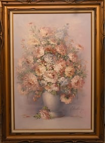 Floral Rhapsody in Pink - P. Keating, Oil on Canvas