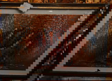 Gathering at Dusk - Unknown Artist, Print on Board