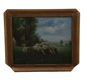 Grazing in the Pasture - Unknown Artist, Oil on Canvas