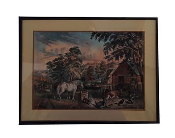 Pastoral Harmony - Unknown artist, Colored engraving