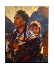 Mother and Child of the Mountains - Unknown artist, Giclee on Canvas