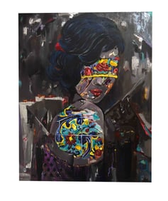 Unveiled Bloom - Lily Movahedi, Acrylic and Oil on Canvas