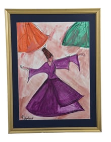 Sufi Whirling Dancer - Unknown artist, Pastel