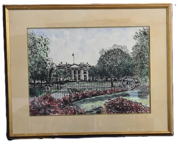 The White House from Lafayette Square - Unknown Artist, Watercolor