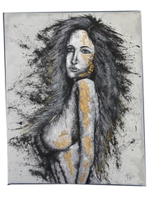 Golden Ember - Unknown Artist, Acrylic on Canvas