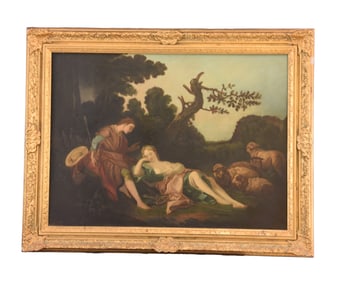 The Sleeping Shepherdess - After Francois Boucher, Oil on Canvas