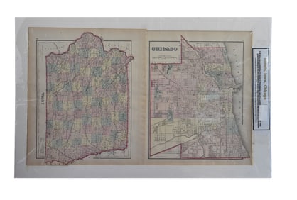 Two-Sided Map: Chicago / Illinois & Iowa - G.W. Gray & Son, Map