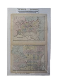 Two-Sided City Maps: Washington D.C. & Philadelphia - G.W. Gray & Son, Map