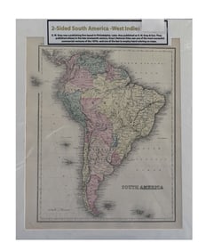 Two-Sided Map: South America / West Indies - G.W. Gray & Son, Map