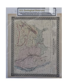 Zoological Divisions Map of the United States - O.W. Gray, Map