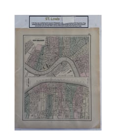 City Maps of St. Louis and New Orleans - O.W. Gray, Map