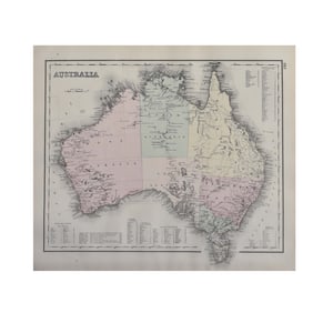 Hand-Colored Map of Australia - Unknown Artist, Map
