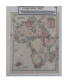 Two-Sided Map of Africa & Asia - O.W. Gray & Son, Map