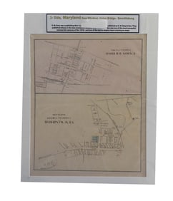 Two-Sided Map: New Windsor, Union Bridge & Emmitsburg, Maryland - O.W. Gray & Son, Map