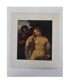 Venus and a Lute Player - After Titian, Lithograph