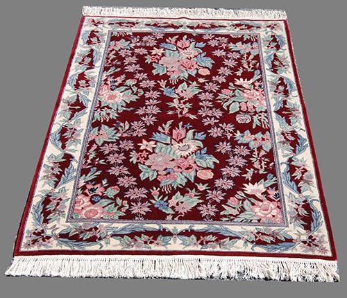 Handmade English Floral Design Rug 4' x 6' (1 of 4)
