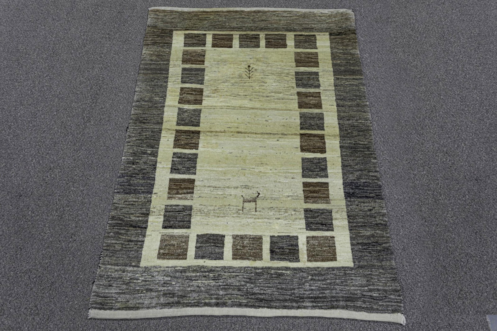 Handmade Indo Gabbeh Rug 3'5" x 4'10" (1 of 5)