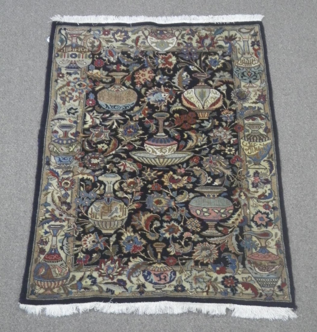 Handmade Silk Persian Ghochan Rug 6'8" x 4'2" (1 of 6)