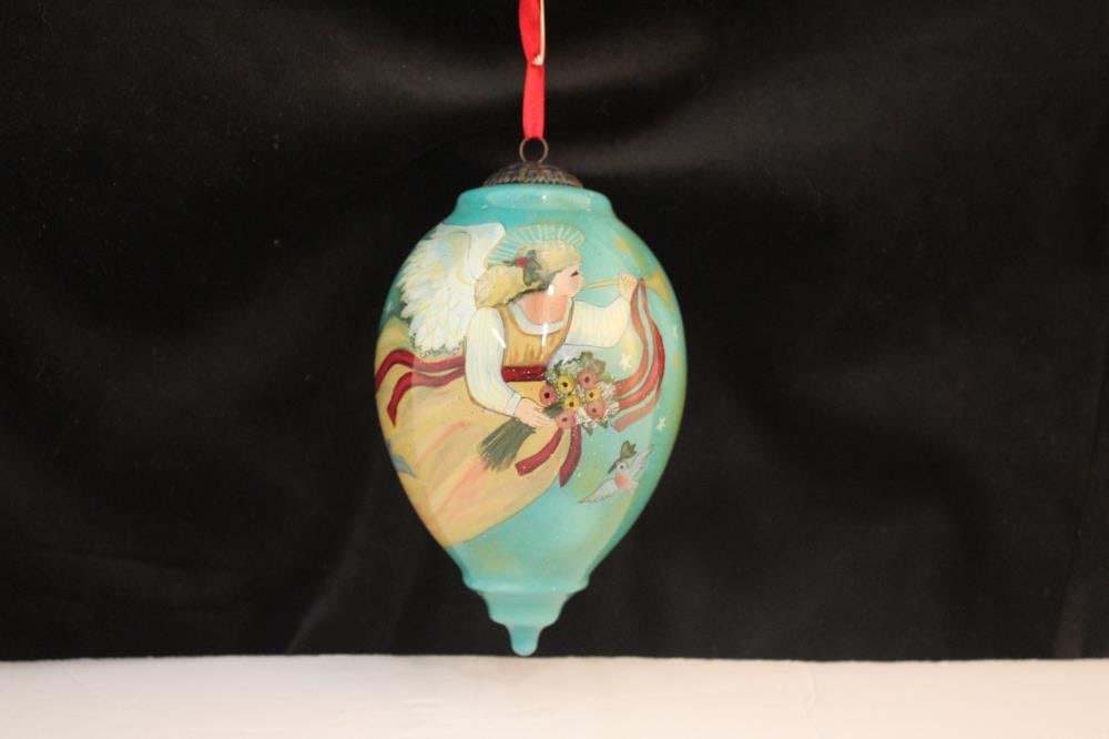 Large Tear Shape Ornament Hand Painted Angel: Large Tear Shape Ornament Hand Painted Angel. Size 3.5x3.5x6 inch