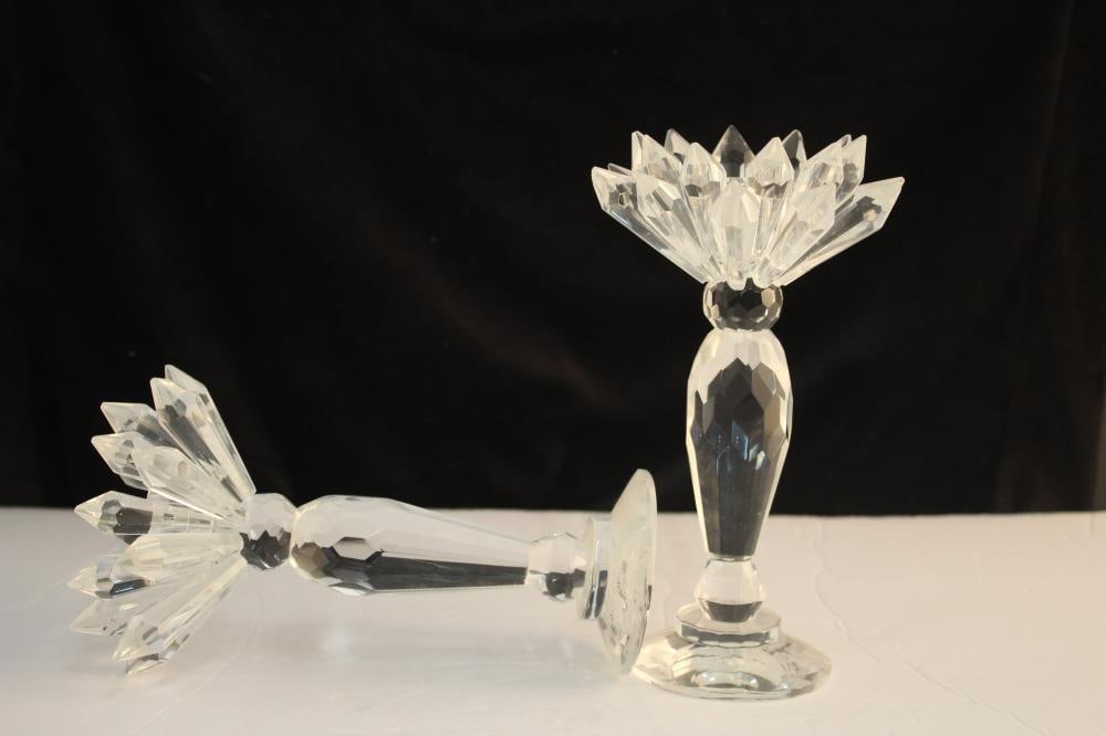Crystal Candleholder Pair - 3