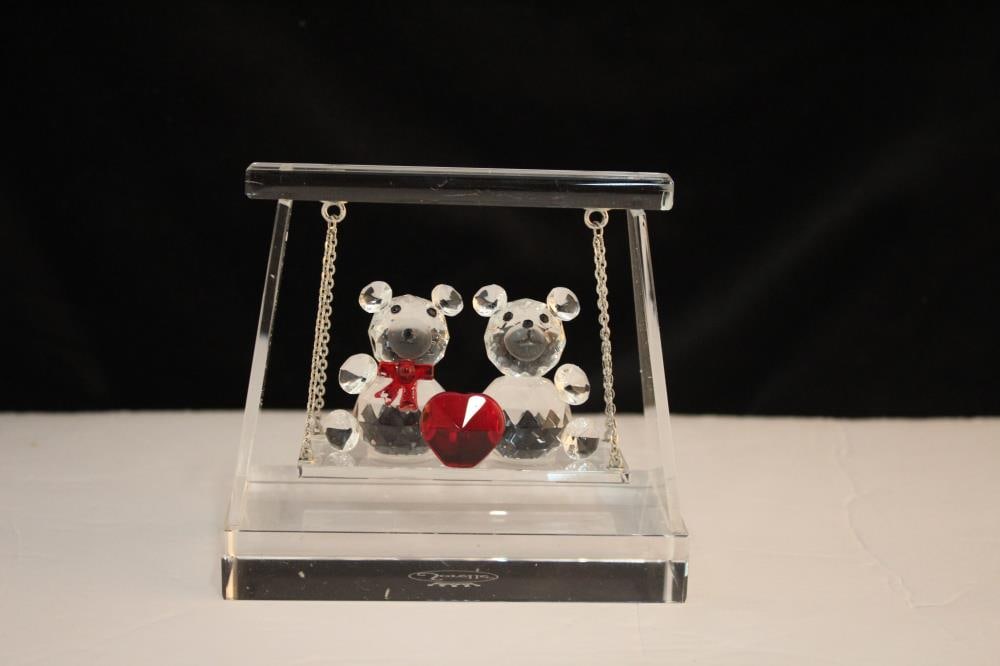 Love Bear On Swing: Love Bear on Swing, handmade and in perfect condition. Size 4.25x2x4 inch"