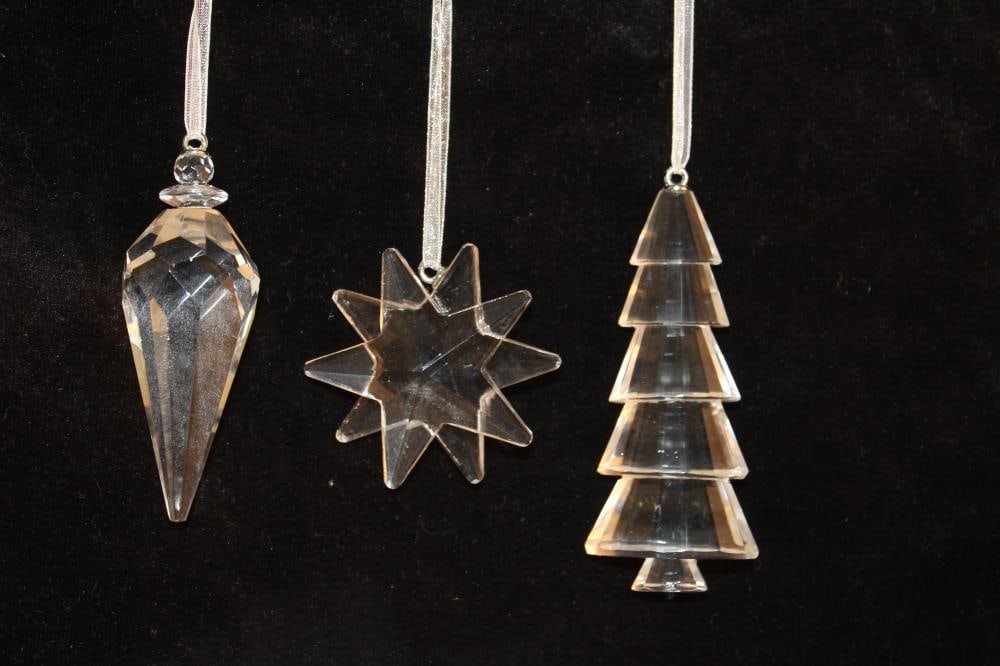 Crystal Holiday Ornament - Set Of 3 (1 of 2)