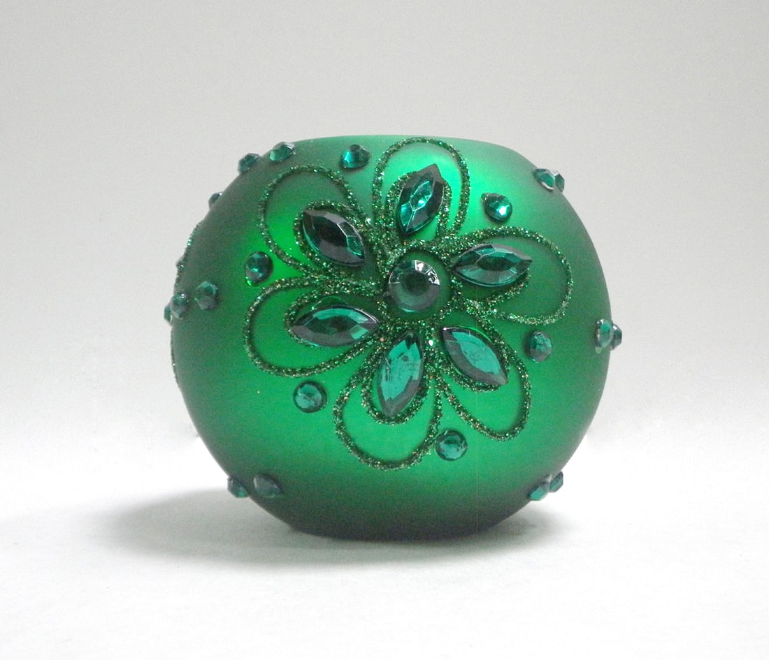 Green Beaded Votives S/3 - 3