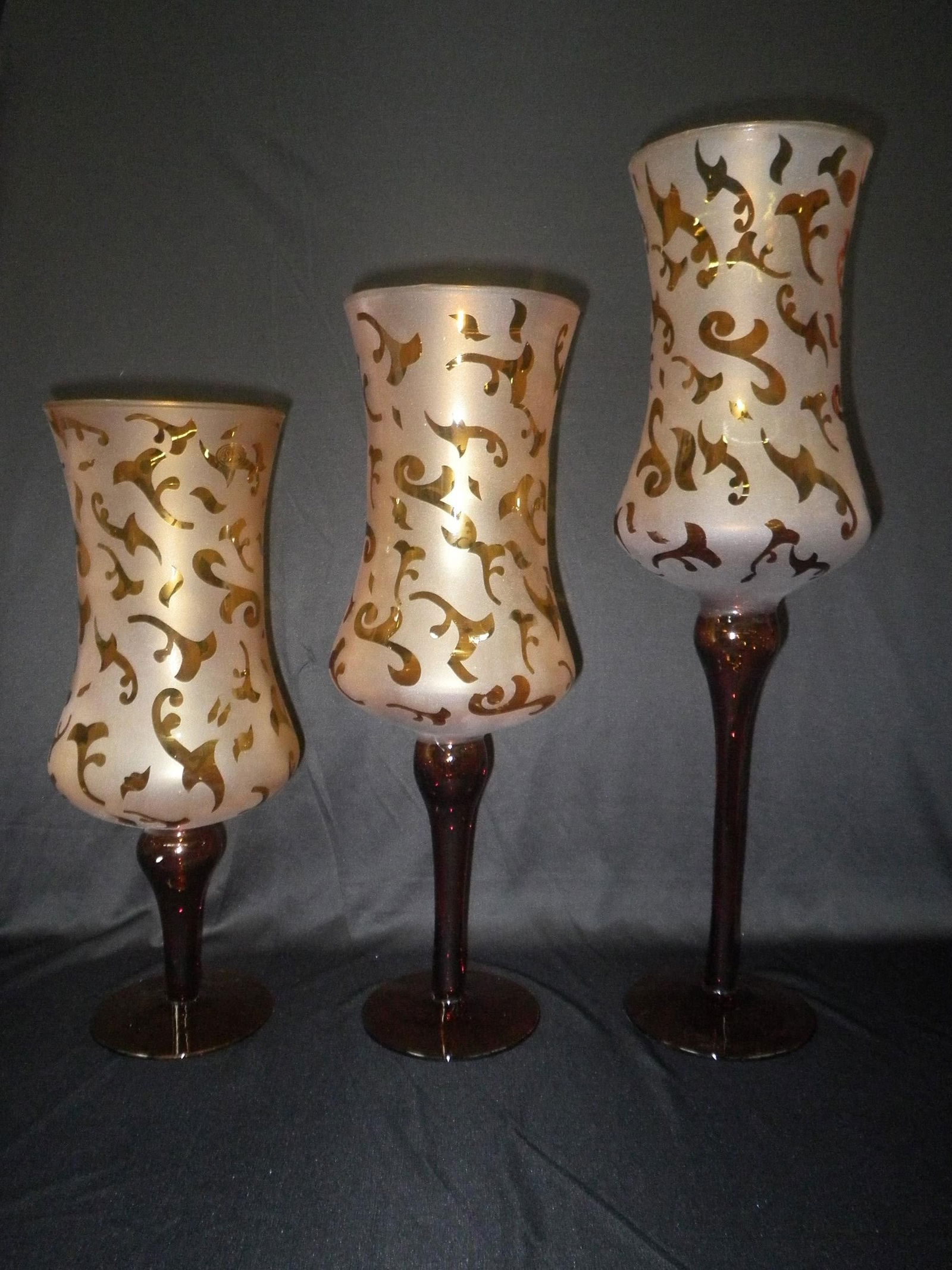 Amber Fleurd Lye Huricane - Set Of 3: Amber Fleurd Lye Huricane - Set of 3. Dimensions: big:20x6x6| medium:17x6x6| small:15x6x6