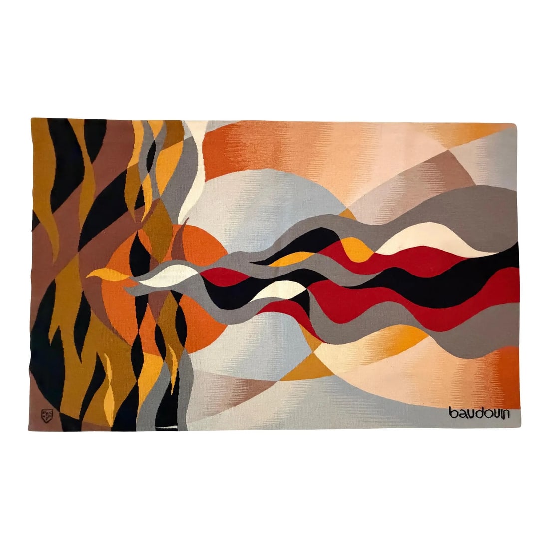 Modern French Tapestry by Baudouin, Late 20th Century 5'11" X 3'8" (1 of 8)