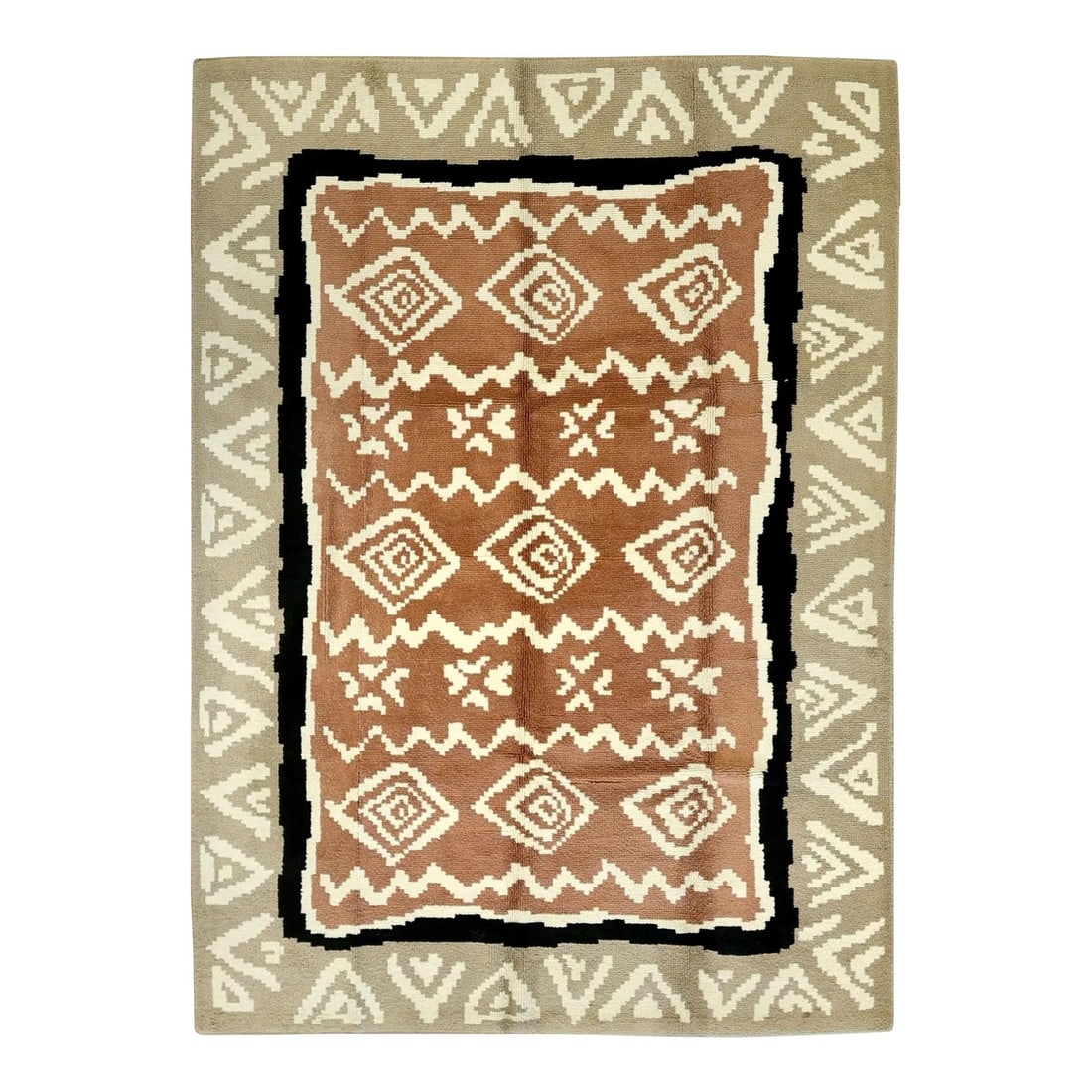 1930s Handwoven European Art Deco Rug 7'9" X 10'9" (1 of 4)