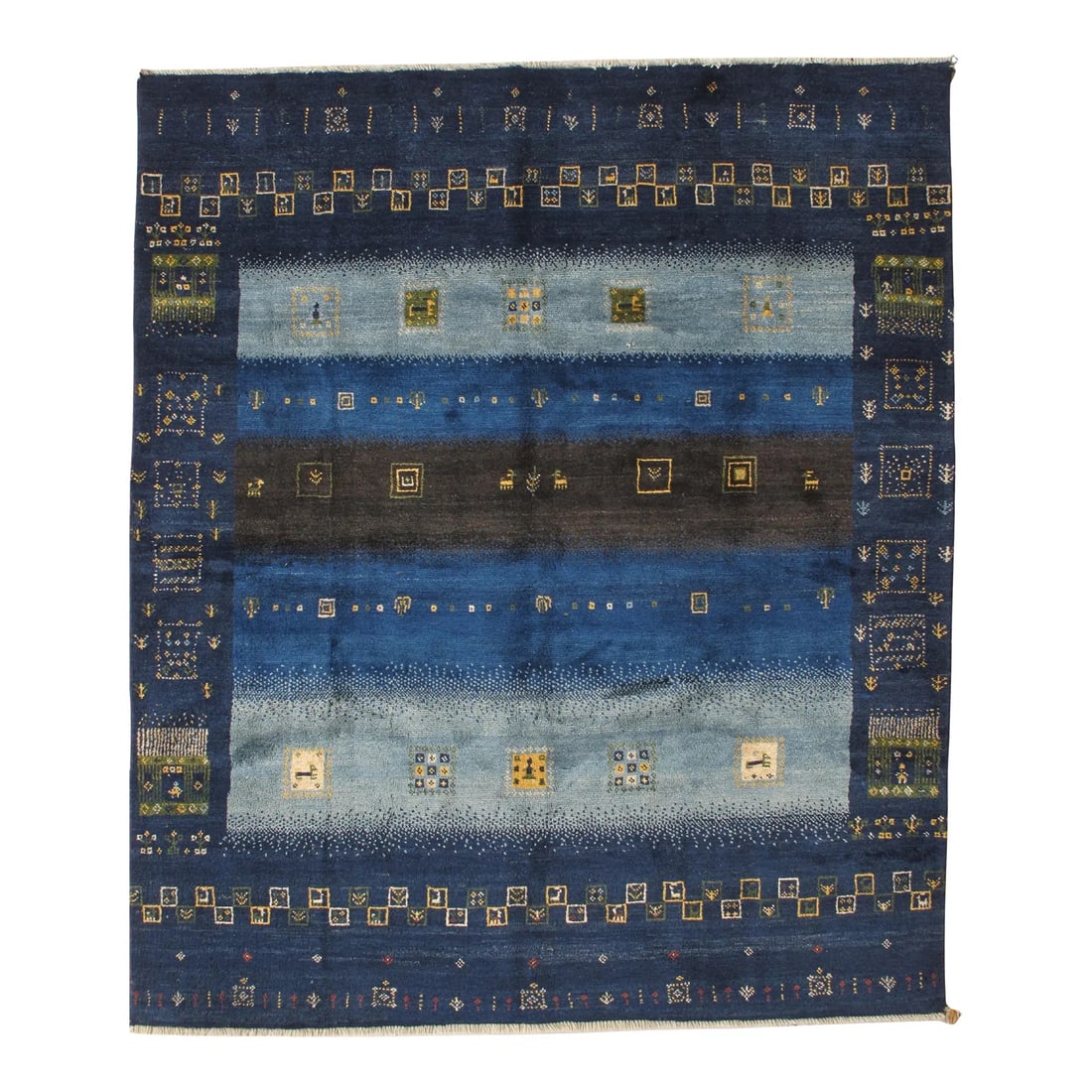 Vintage Persian Gabbeh Rug 6'7" X 7'8" (1 of 5)
