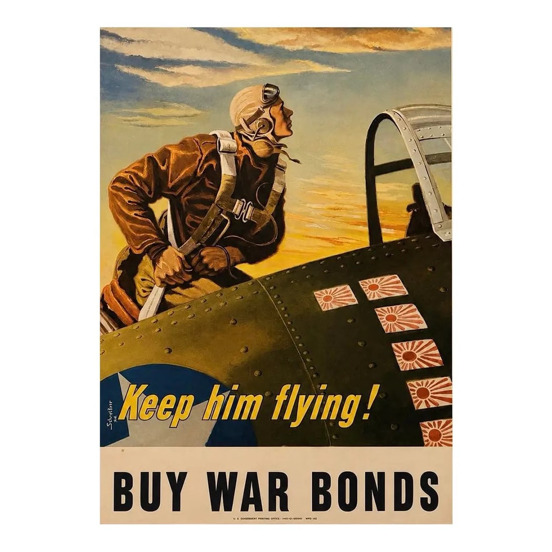 1940s Georges Schreiber - Keep Him Flying! Buy War Bonds, Wwii Poster (1 of 6)