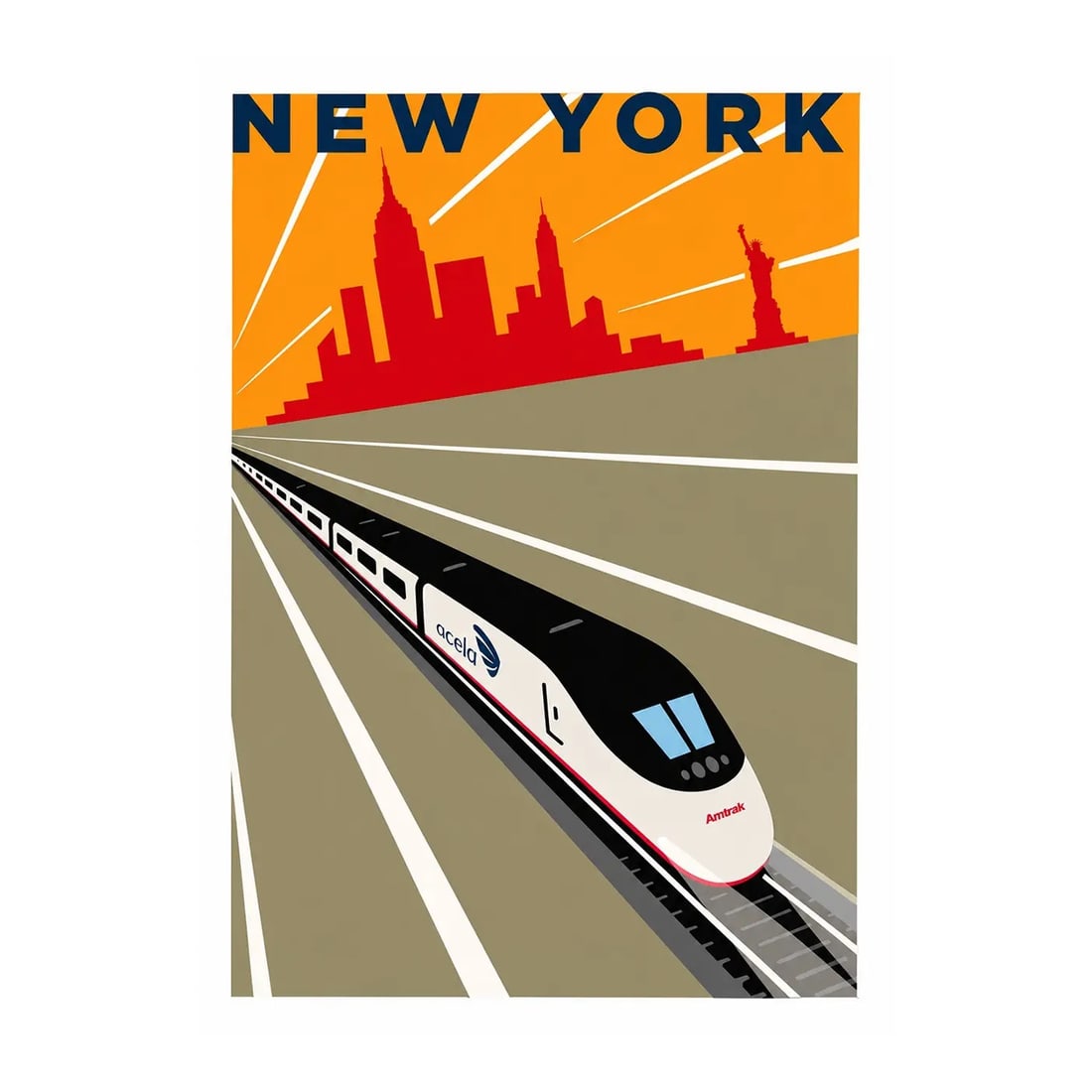 Michael Schwab - New York - Acela - Amtrak, C. 2004, Poster on Paper (1 of 4)