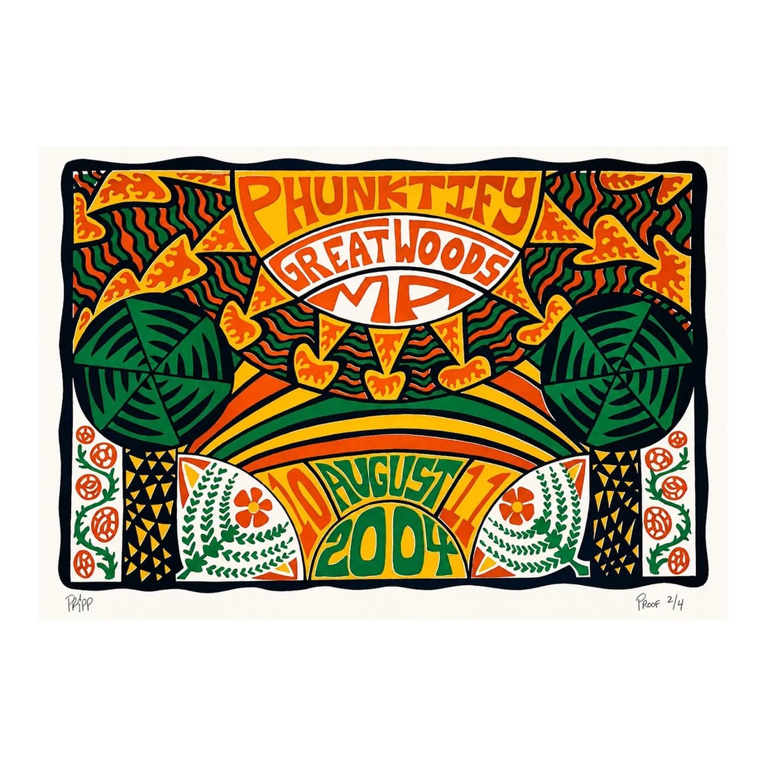 Phish - "Phunktify Great Woods," August 10, 2001, Signed Limited Edition Concert Poster, Proof 2/4 (1 of 5)