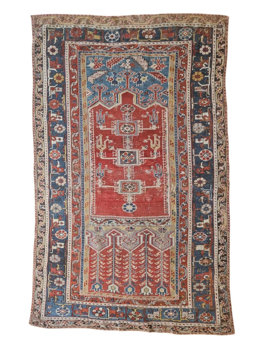 Antique Anatolian Turkish Rug 3'7" x 5'10" (1 of 6)