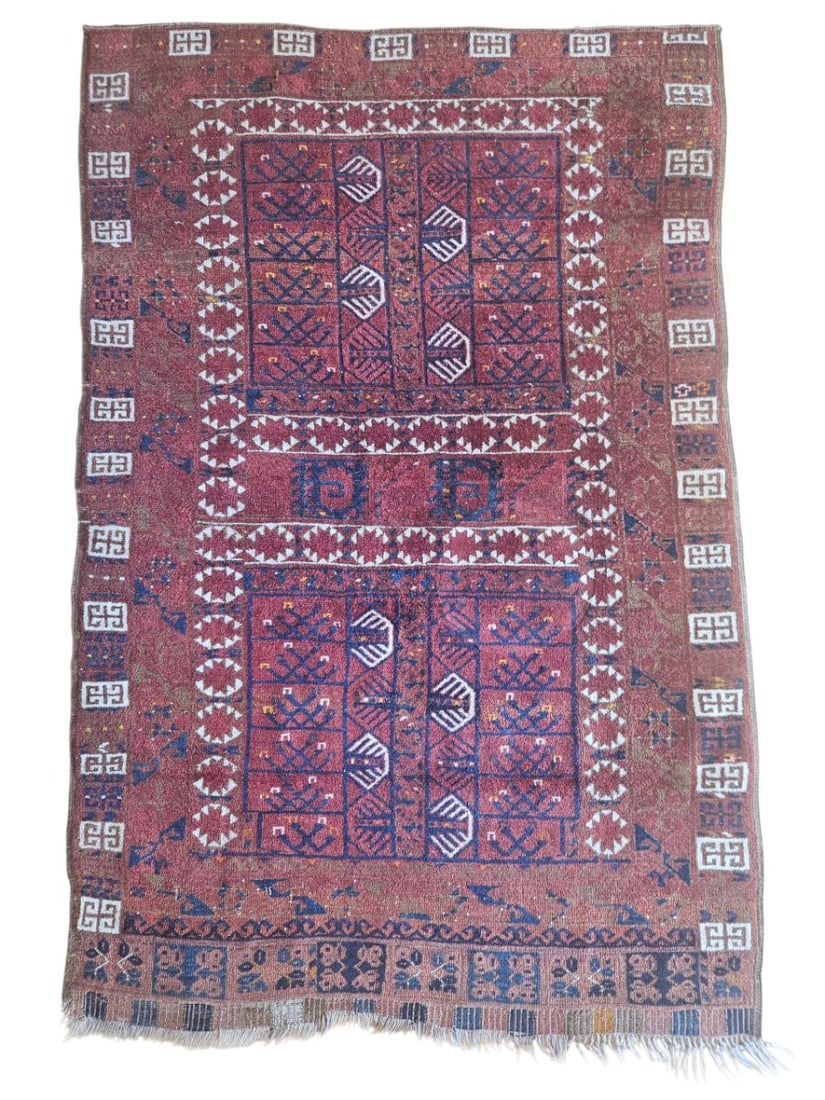 Vintage Hachlou Teke Turkmen Rug 3'11" x 6' (1 of 6)