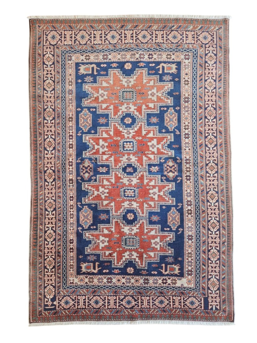 Vintage Caucasia Kazak Rug 3'11" x 5'10" (1 of 6)